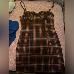 Plaid red and green dress!